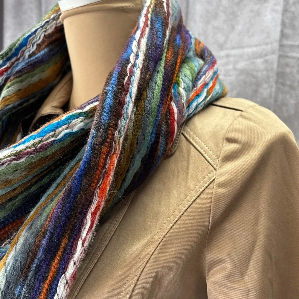NWT Madison 88 Infinity Scarf Multicolor Striped‎ Knit Circle Loop Boho Indie